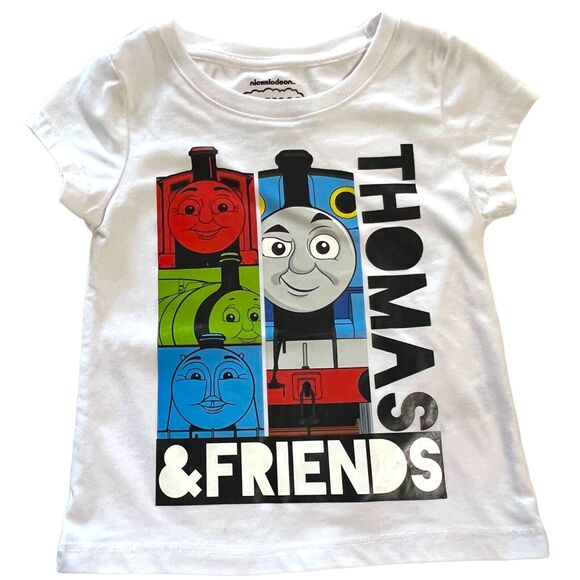 New No Tag Thomas‎ & Friends White Crew Neck Decal Tee Shirt 3T - Picture 1 of 5